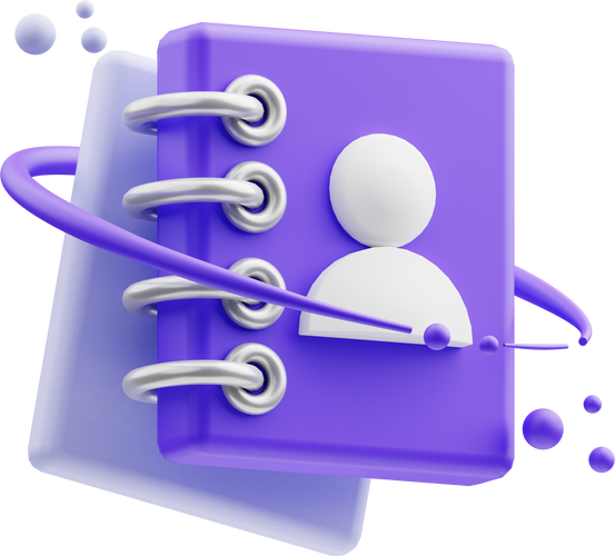 Contact book 3d illustration